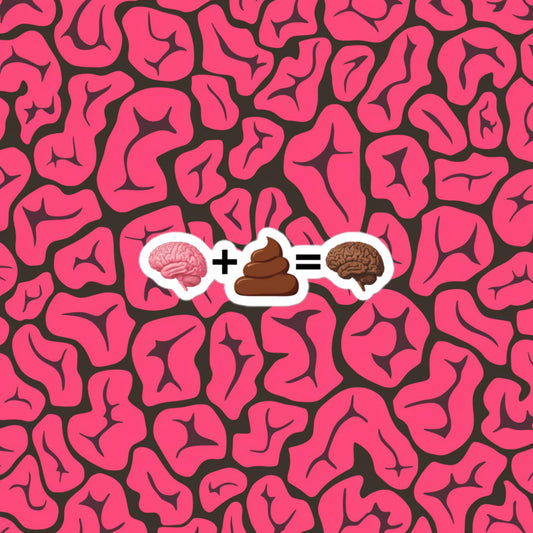 Poo for Brains Funny Math Equation Bubble-free stickers 3″×3″ Stickers Brains Life Math Next Cult Brand