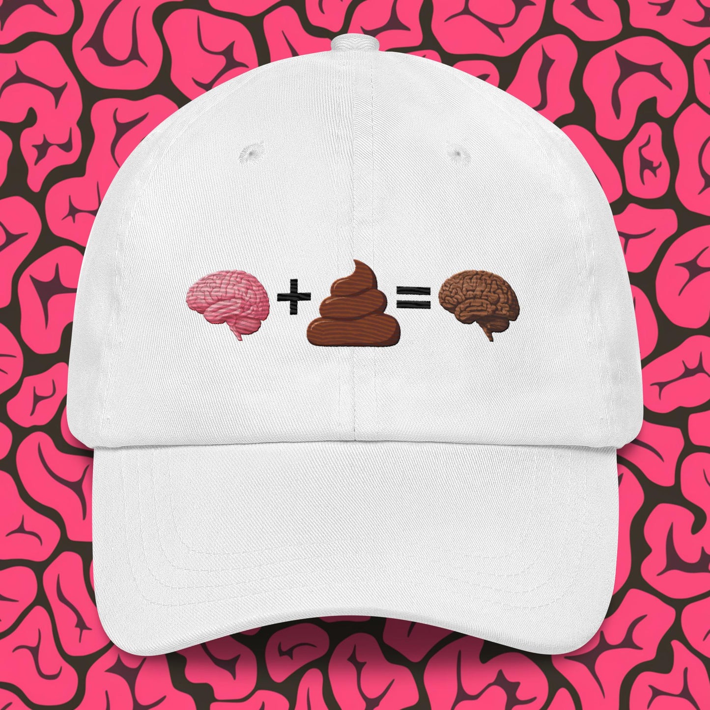 Poo for Brains Funny Math Equation Dad hat White Hats Brains Life Math Next Cult Brand