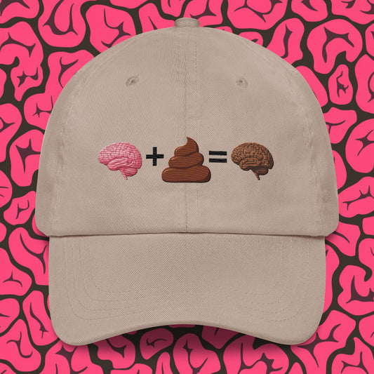Poo for Brains Funny Math Equation Dad hat Stone Hats Brains Life Math Next Cult Brand