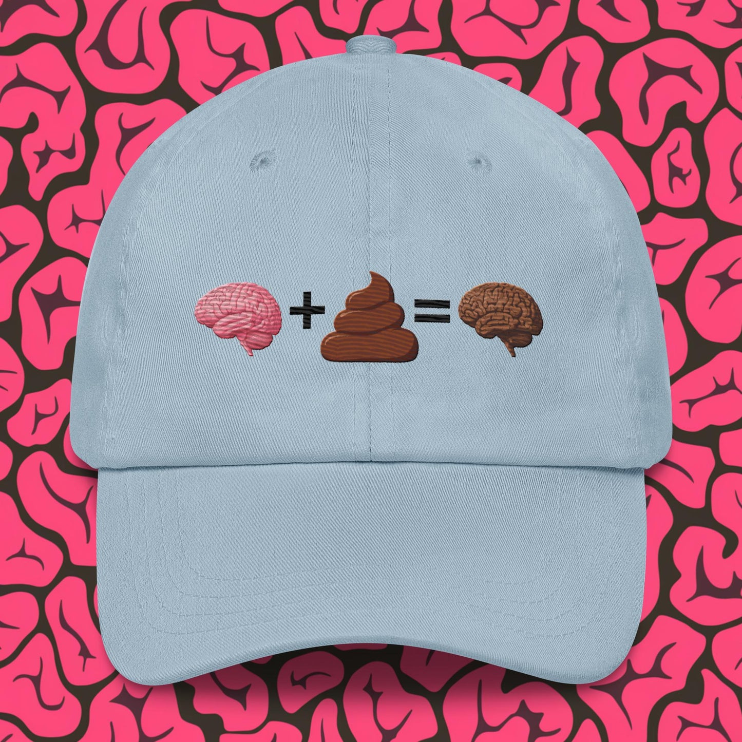 Poo for Brains Funny Math Equation Dad hat Light Blue Hats Brains Life Math Next Cult Brand