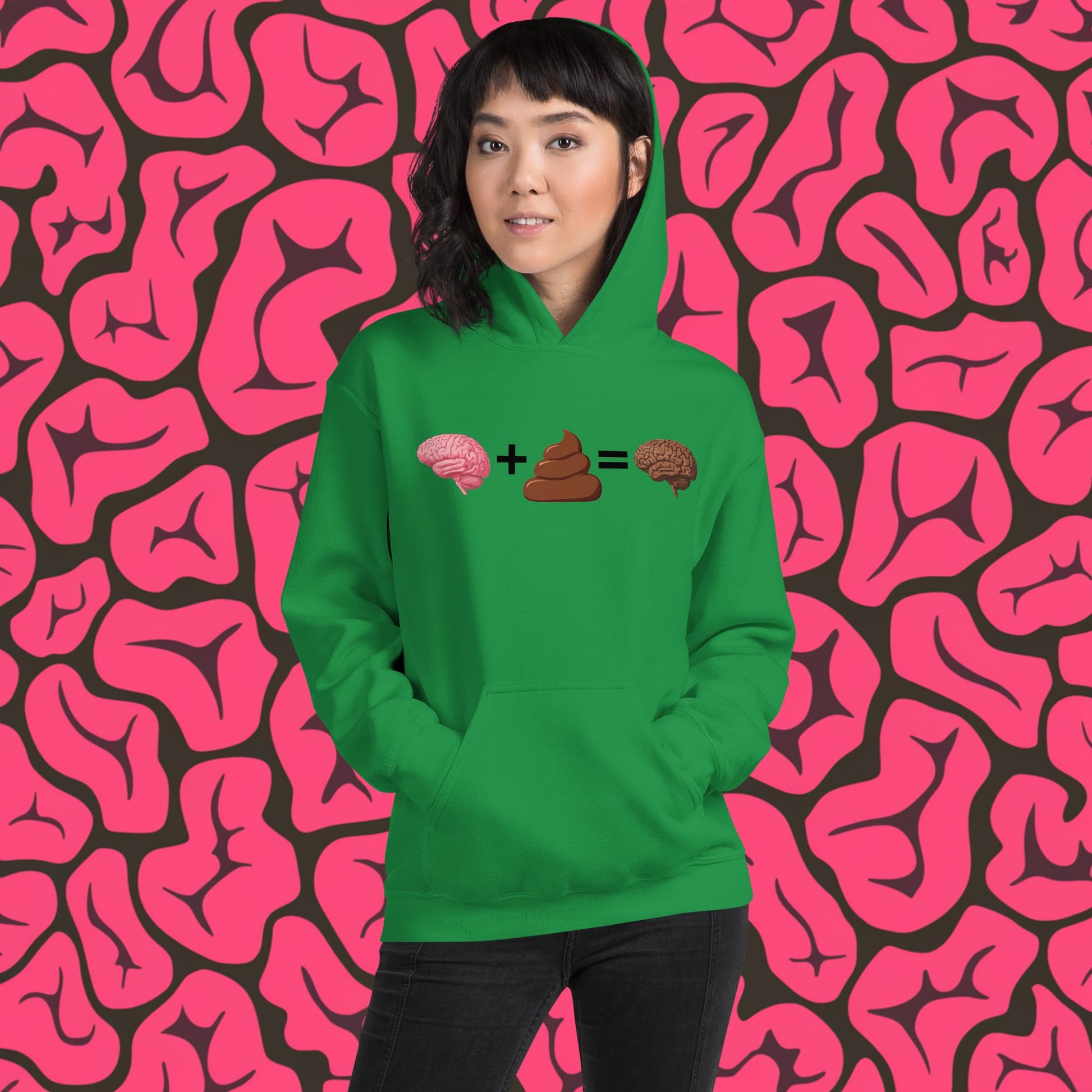 Poo for Brains Funny Math Equation Unisex Hoodie Irish Green Hoodies Brains Life Math Next Cult Brand
