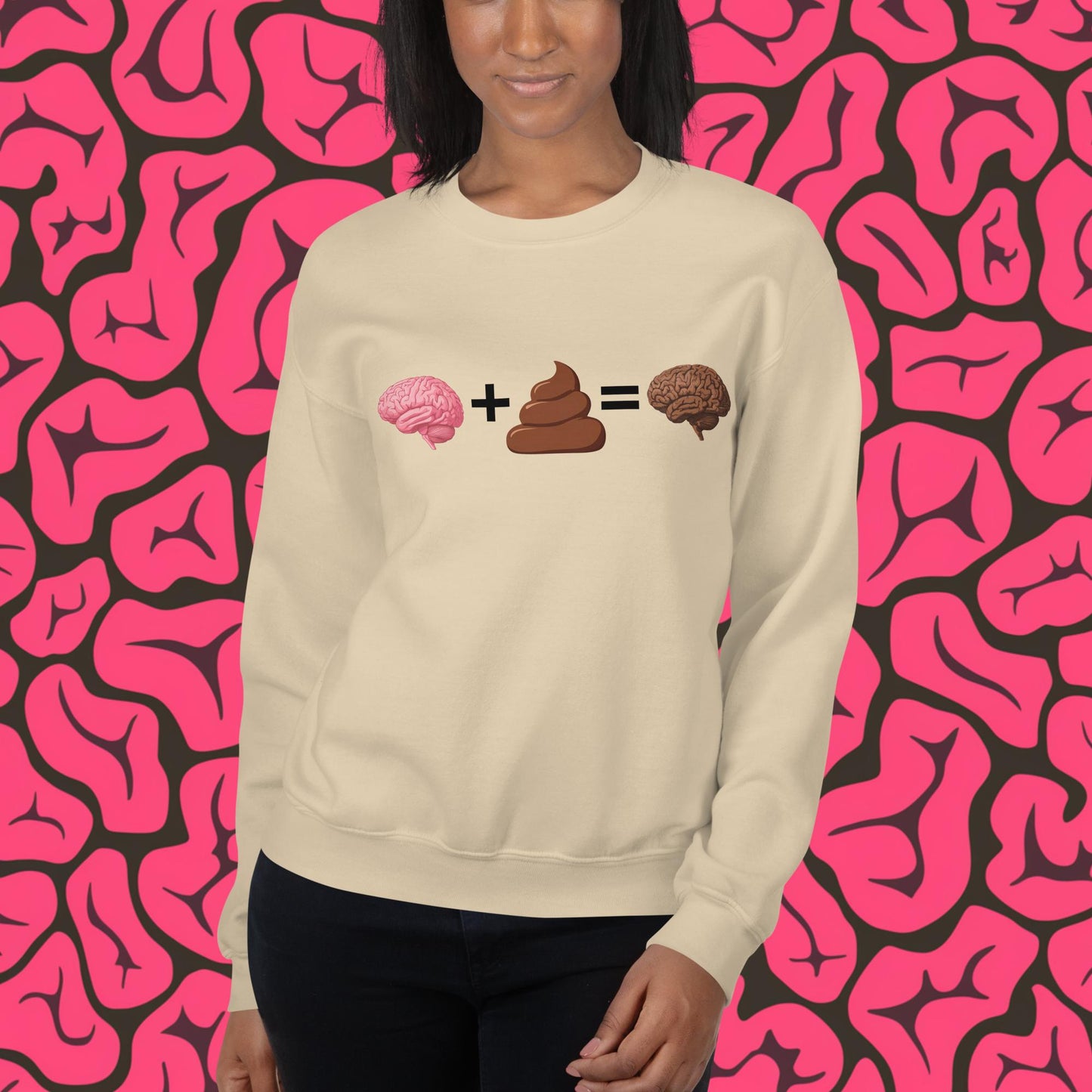 Poo for Brains Funny Math Equation Unisex Sweatshirt Sand Sweatshirts Brains Life Math Next Cult Brand
