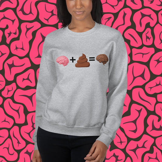Poo for Brains Funny Math Equation Unisex Sweatshirt Sport Grey Sweatshirts Brains Life Math Next Cult Brand