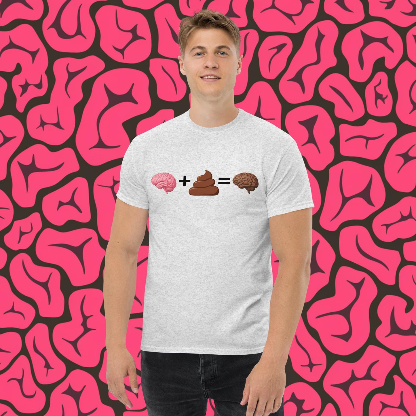 Poo for Brains Funny Math Equation Unisex tee Ash T-shirts Brains Life Math Next Cult Brand