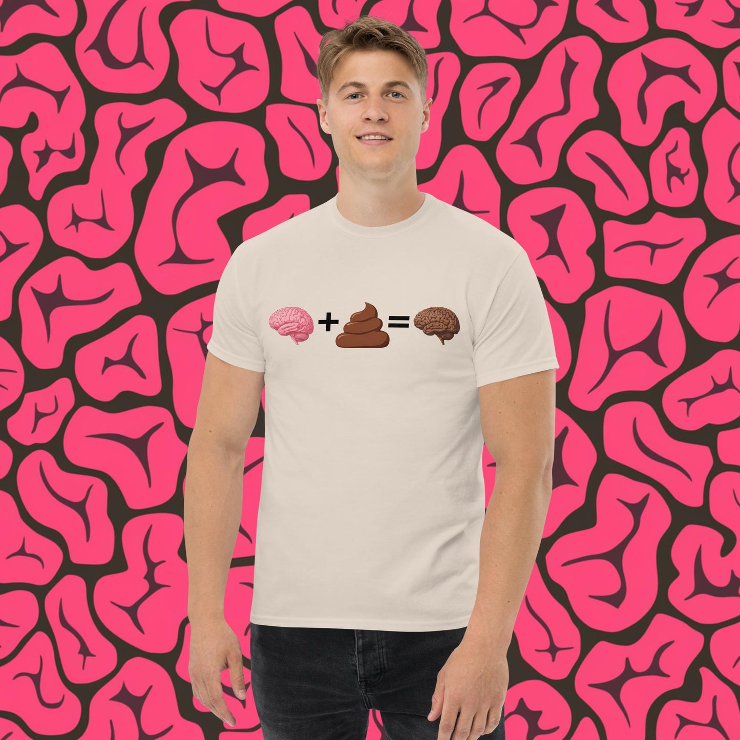Poo for Brains Funny Math Equation Unisex tee Natural T-shirts Brains Life Math Next Cult Brand