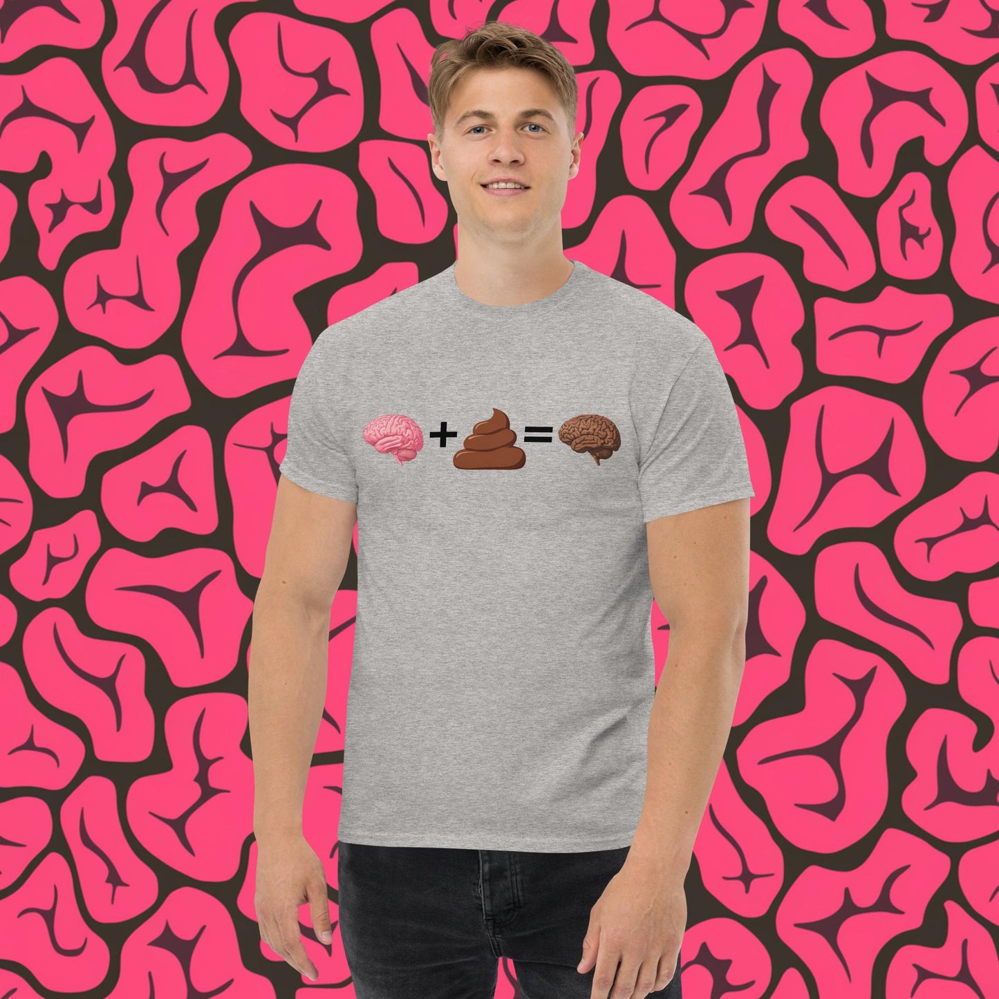 Poo for Brains Funny Math Equation Unisex tee Sport Grey T-shirts Brains Life Math Next Cult Brand