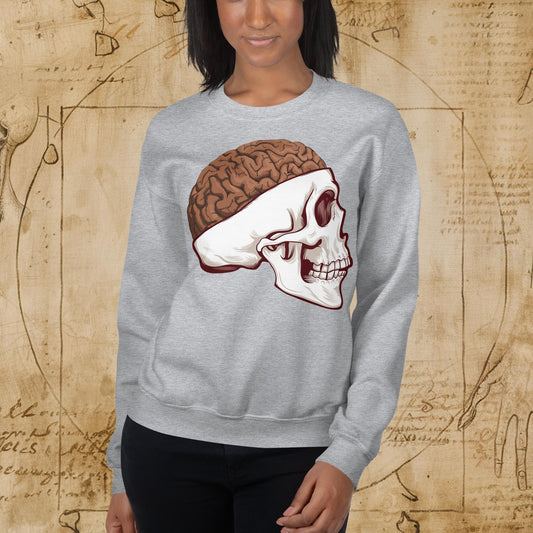 Poop Brain Anatomy Funny Leonardo da Vinci Drawing Unisex Sweatshirt Sport Grey Sweatshirts Brains Feelings Leonardo da Vinci Life Next Cult Brand
