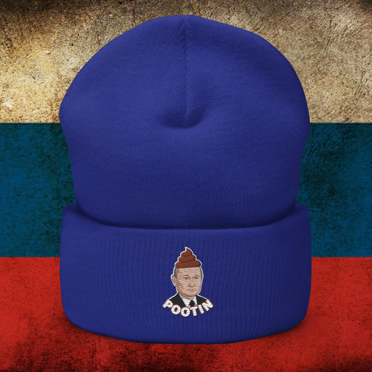 Pootin Funny Anti Vladimir Putin Cuffed Beanie Royal Hats Politics Vladimir Putin Next Cult Brand