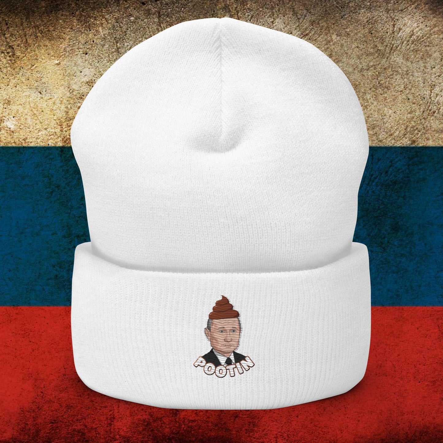 Pootin Funny Anti Vladimir Putin Cuffed Beanie White Hats Politics Vladimir Putin Next Cult Brand