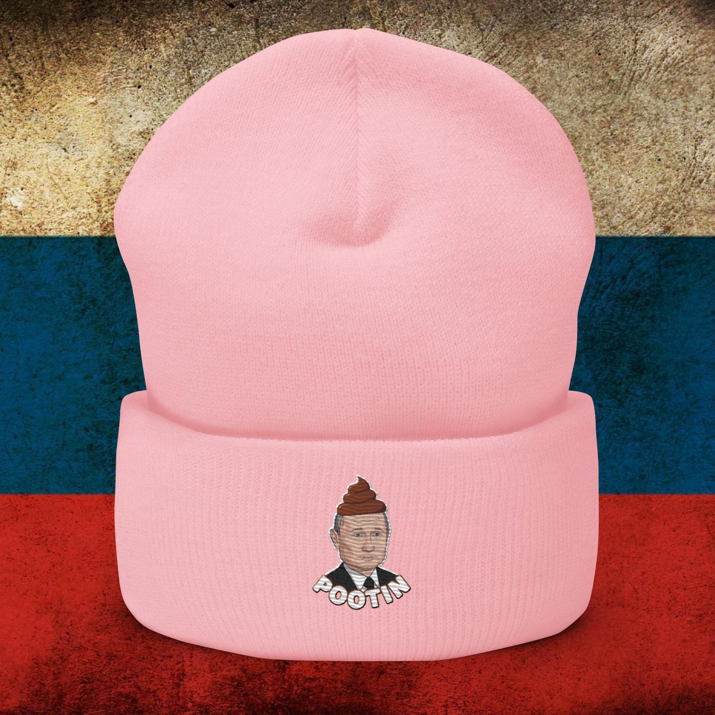 Pootin Funny Anti Vladimir Putin Cuffed Beanie Baby Pink Hats Politics Vladimir Putin Next Cult Brand