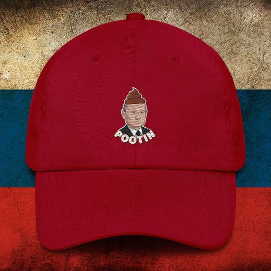 Pootin Funny Anti Vladimir Putin Dad hat Cranberry Hats Politics Vladimir Putin Next Cult Brand