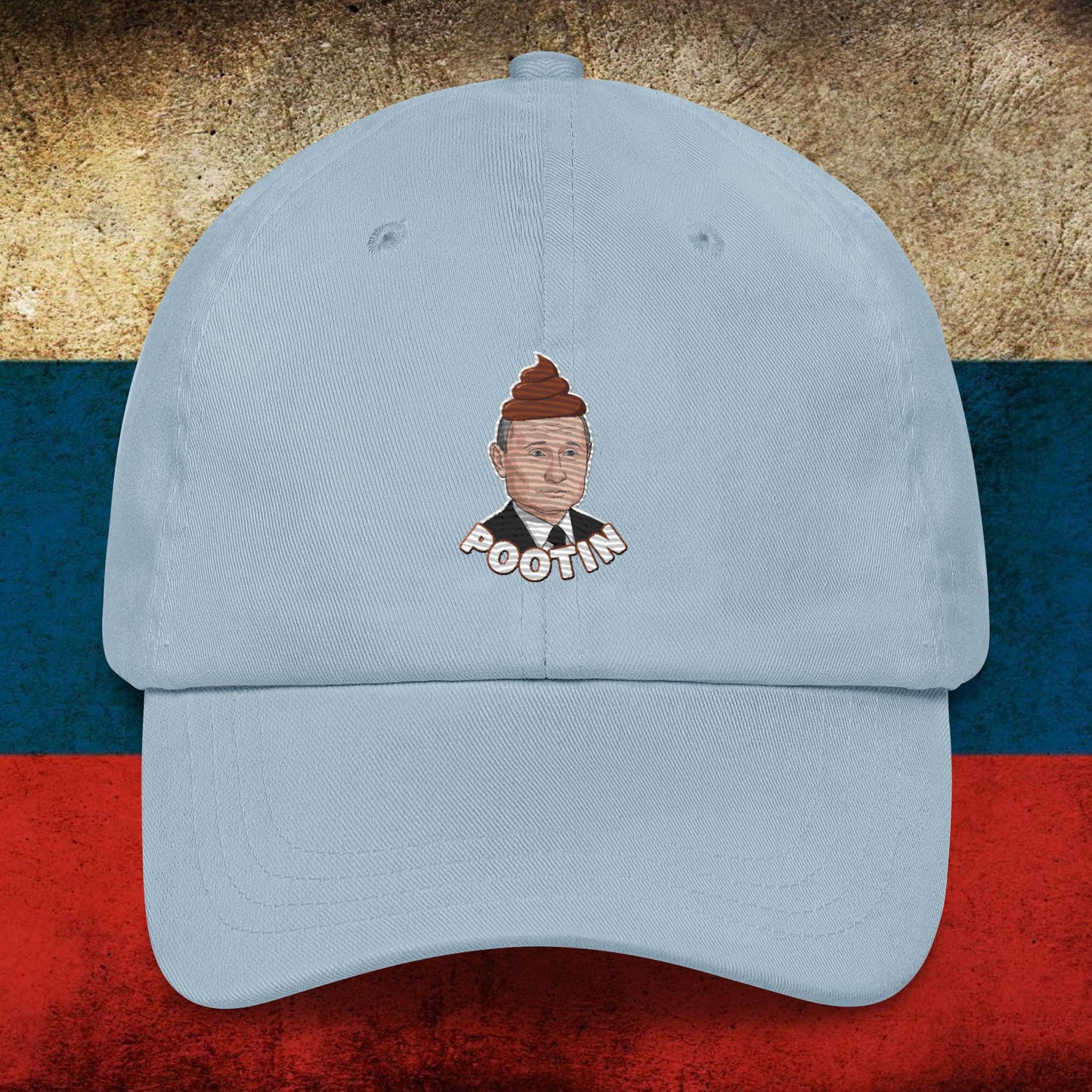 Pootin Funny Anti Vladimir Putin Dad hat Light Blue Hats Politics Vladimir Putin Next Cult Brand
