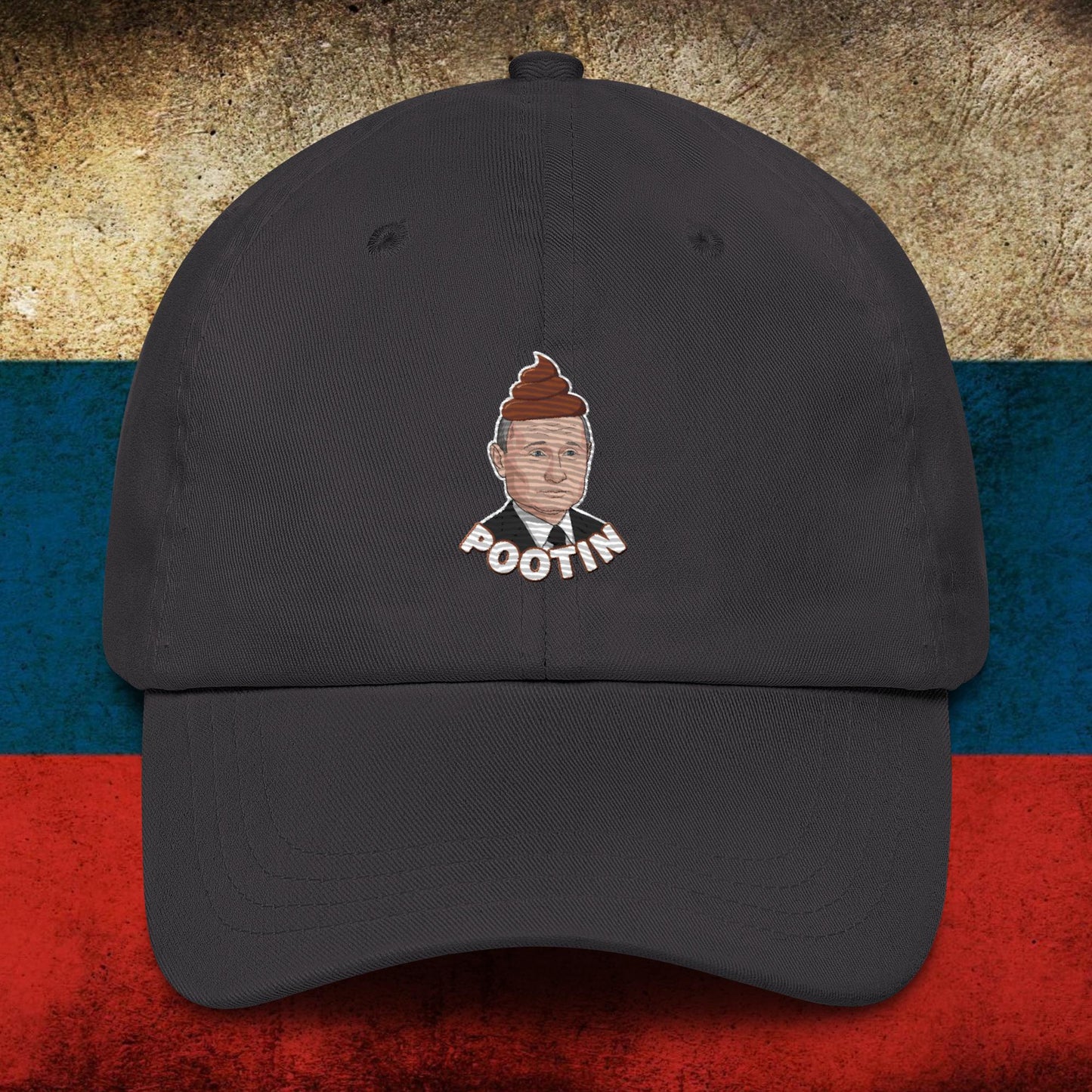 Pootin Funny Anti Vladimir Putin Dad hat Dark Grey Hats Politics Vladimir Putin Next Cult Brand