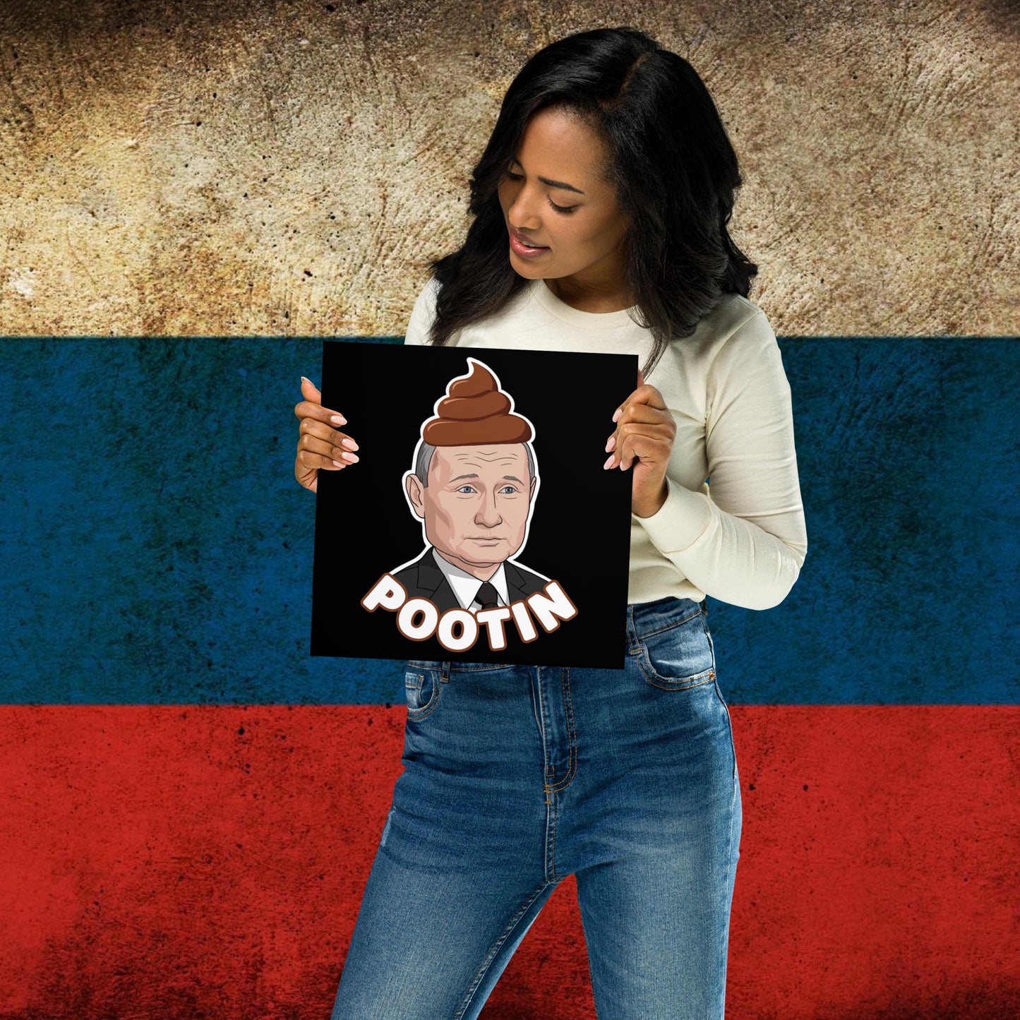 Pootin Funny Anti Vladimir Putin Poster 10″×10″ Posters Politics Vladimir Putin Next Cult Brand