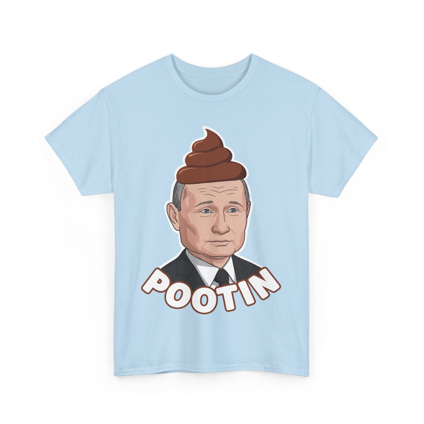 Pootin Funny Anti Vladimir Putin Unisex Heavy Cotton Tee T-shirts Politics Vladimir Putin Printify