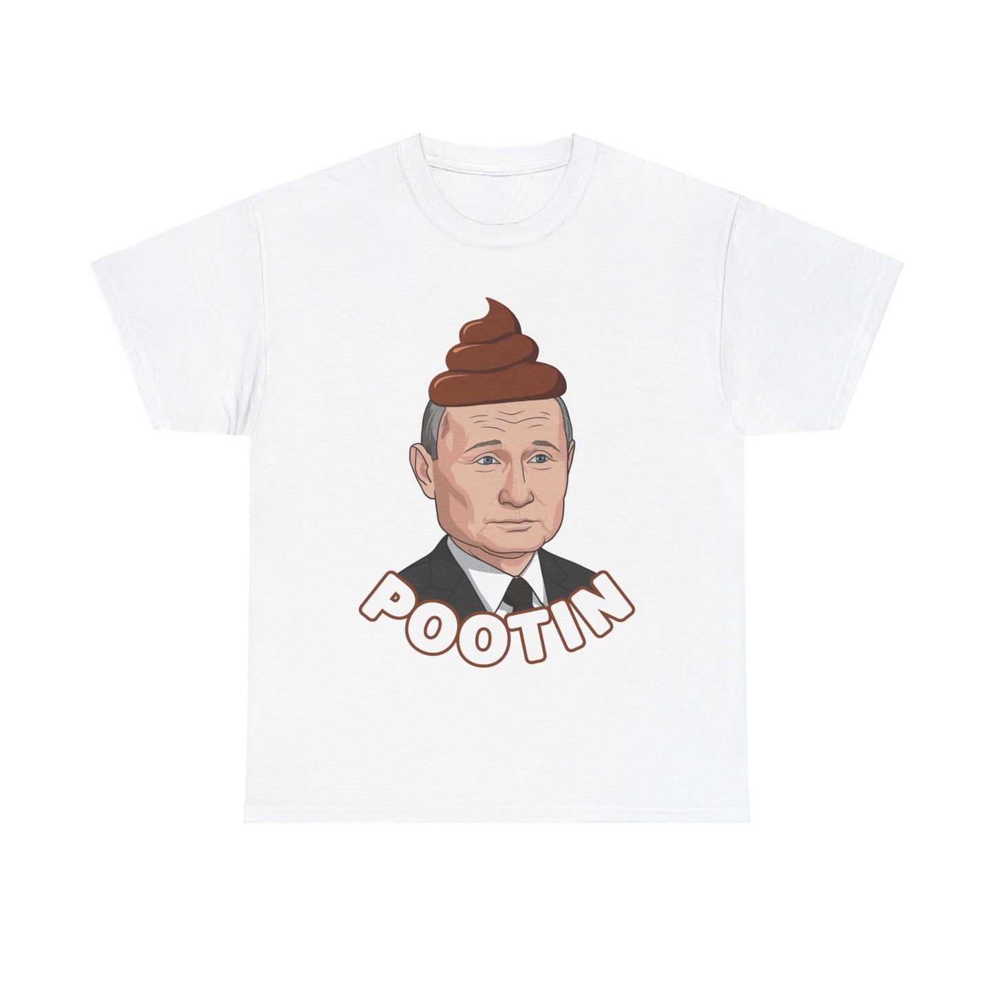 Pootin Funny Anti Vladimir Putin Unisex Heavy Cotton Tee T-shirts Politics Vladimir Putin Printify