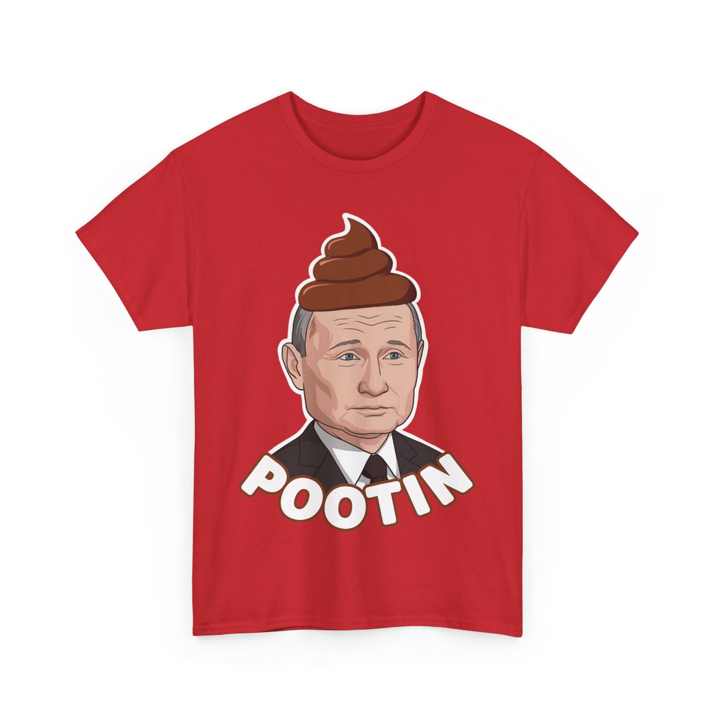 Pootin Funny Anti Vladimir Putin Unisex Heavy Cotton Tee T-shirts Politics Vladimir Putin Printify