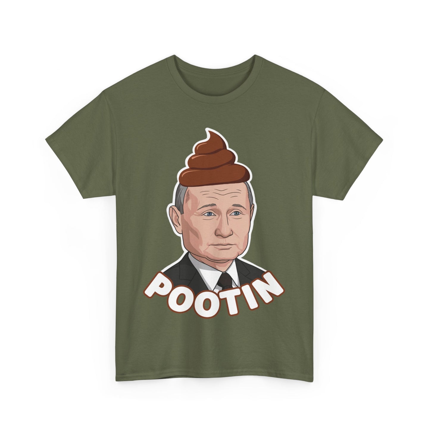 Pootin Funny Anti Vladimir Putin Unisex Heavy Cotton Tee T-shirts Politics Vladimir Putin Printify