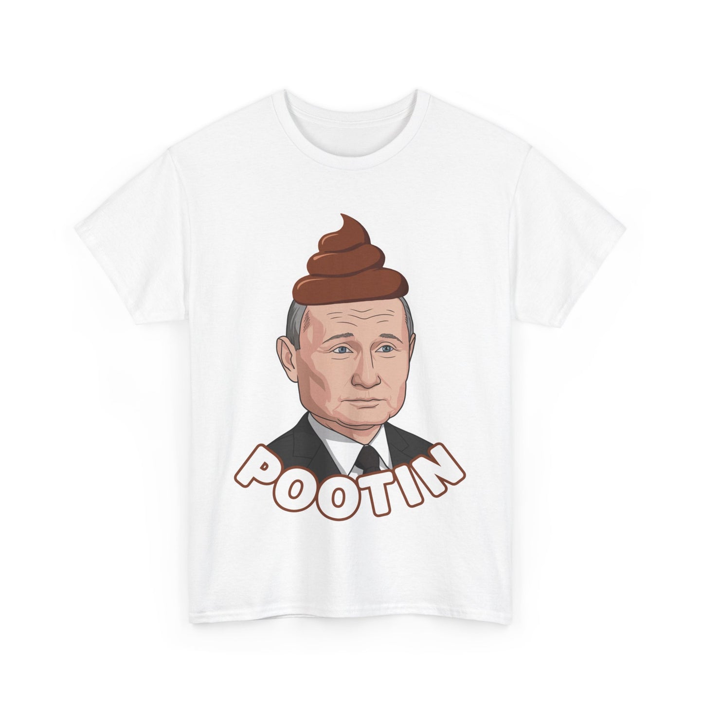 Pootin Funny Anti Vladimir Putin Unisex Heavy Cotton Tee T-shirts Politics Vladimir Putin Printify