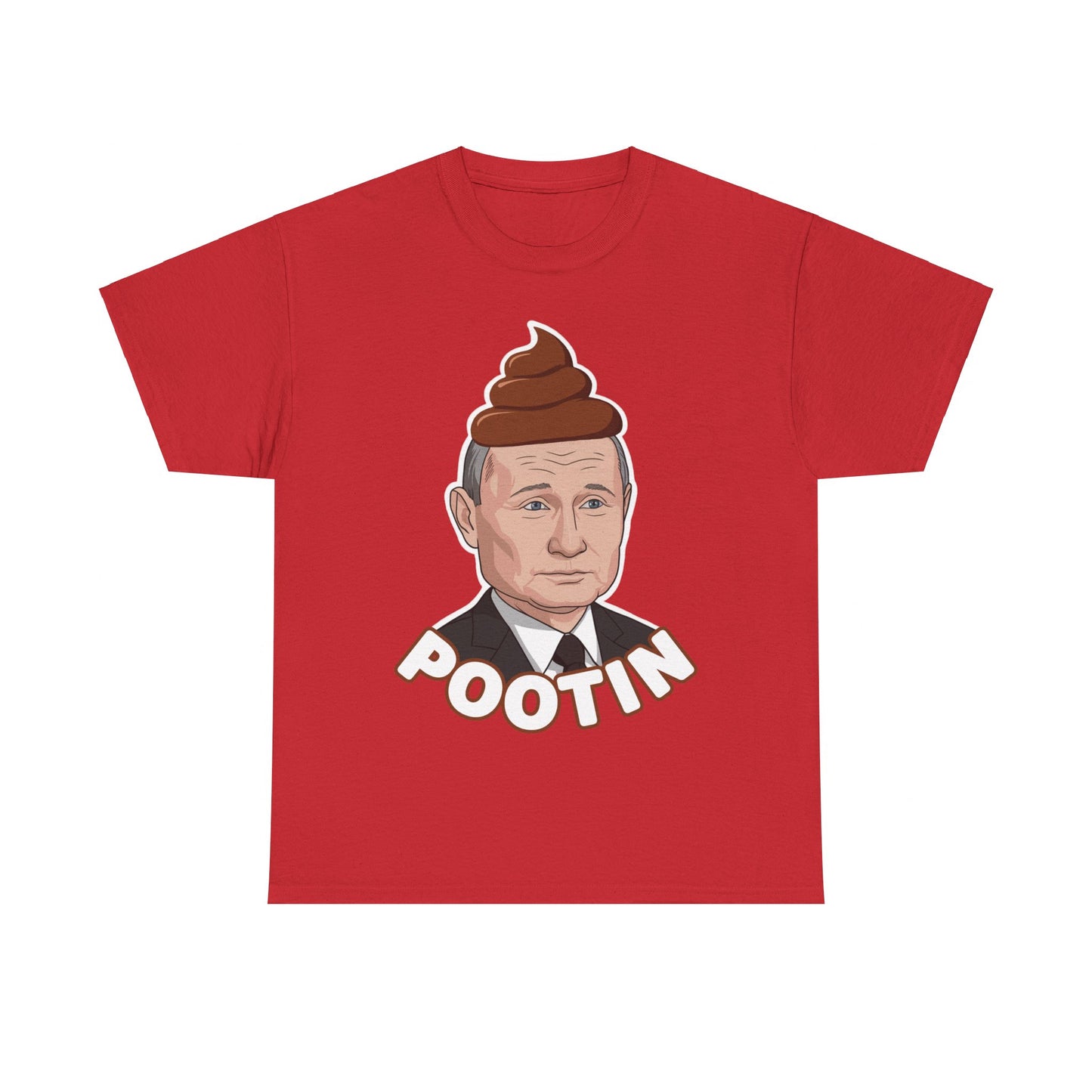 Pootin Funny Anti Vladimir Putin Unisex Heavy Cotton Tee T-shirts Politics Vladimir Putin Printify