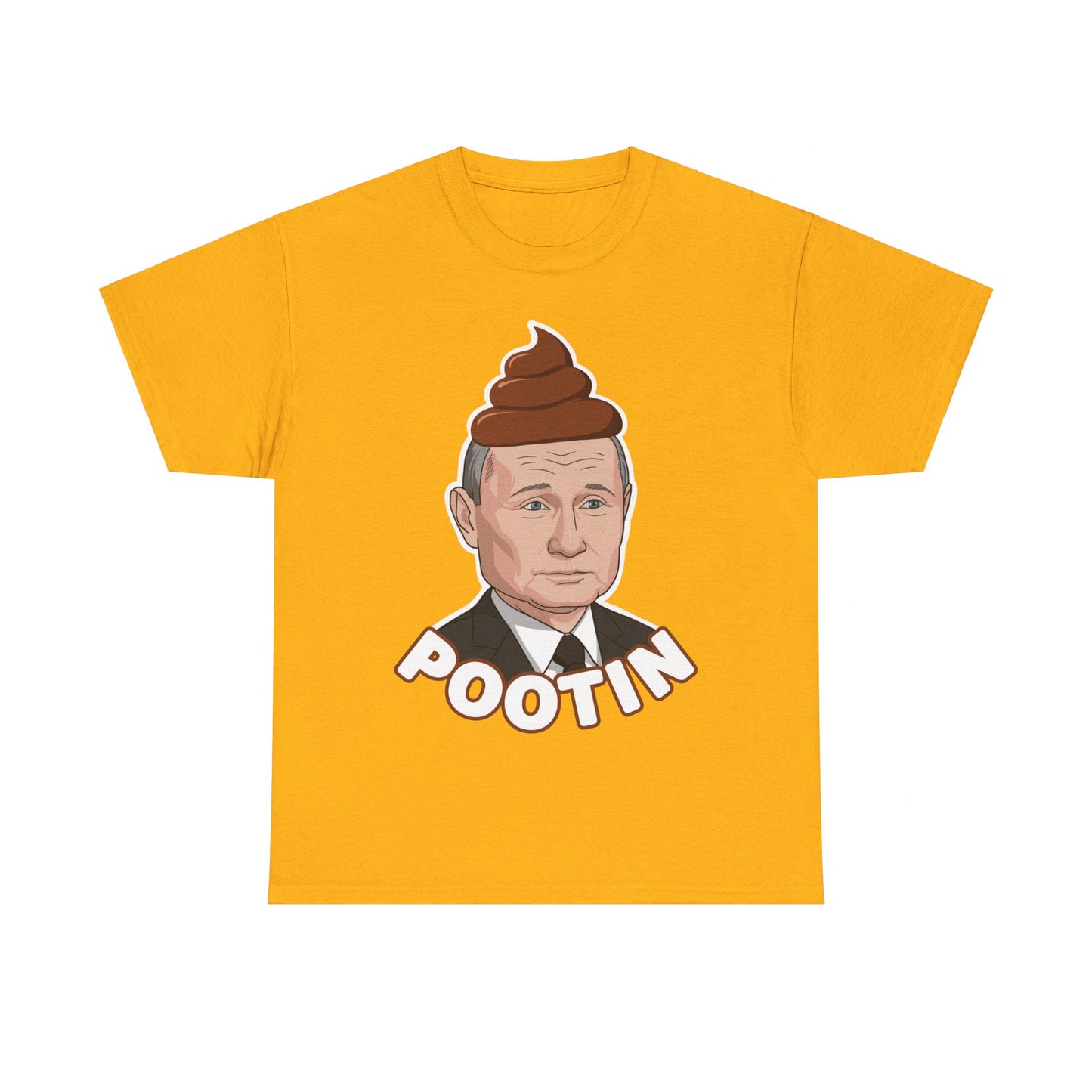 Pootin Funny Anti Vladimir Putin Unisex Heavy Cotton Tee T-shirts Politics Vladimir Putin Printify