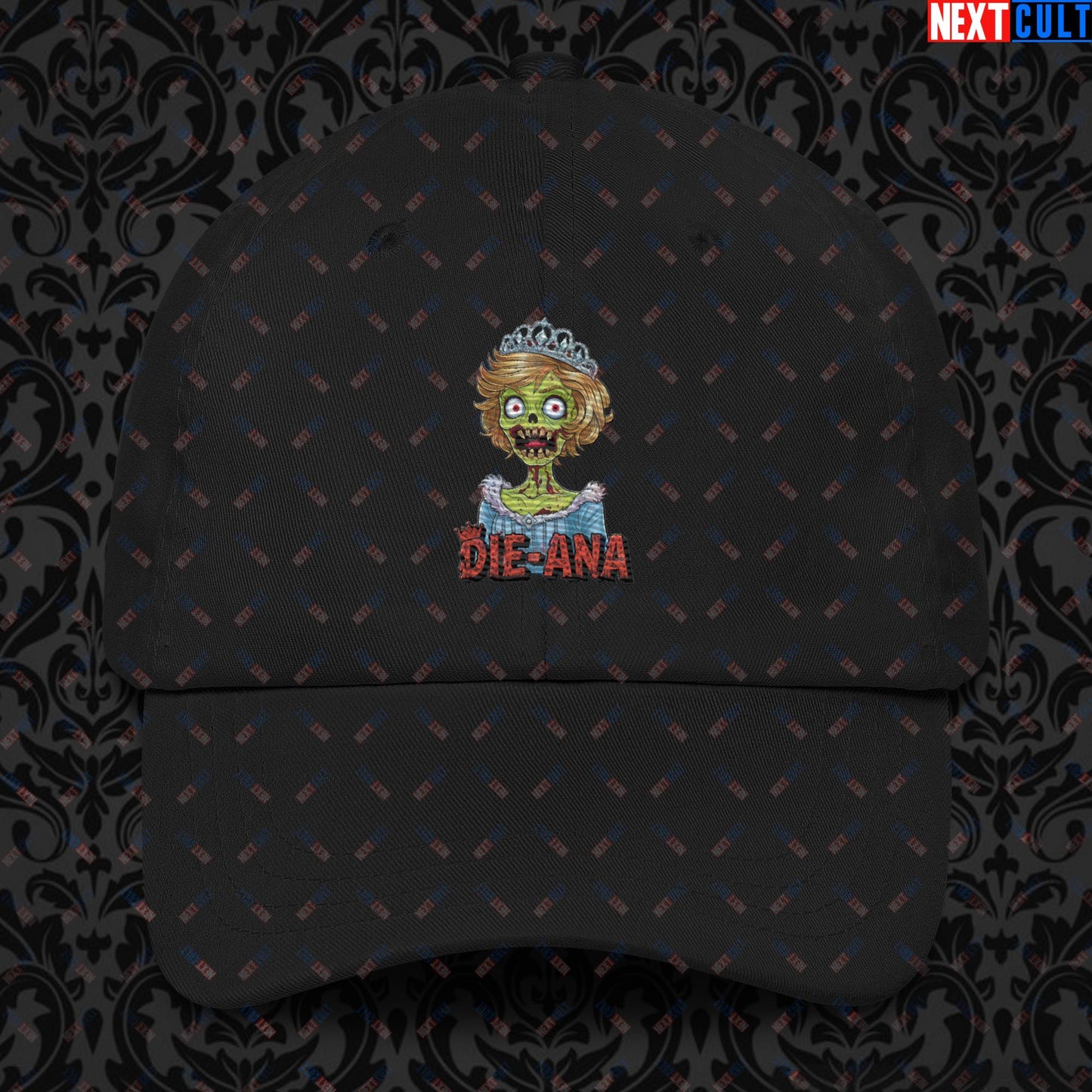 Princess Diana Zombie Die-Ana Funny Royal Family Conspiracy Dad hat Black Hats Conspiracy Theories Politics Princess Diana Royal Family Zombie Next Cult Brand