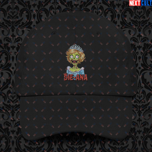 Princess Diana Zombie Die-Ana Funny Royal Family Conspiracy Dad hat Black Hats Conspiracy Theories Politics Princess Diana Royal Family Zombie Next Cult Brand