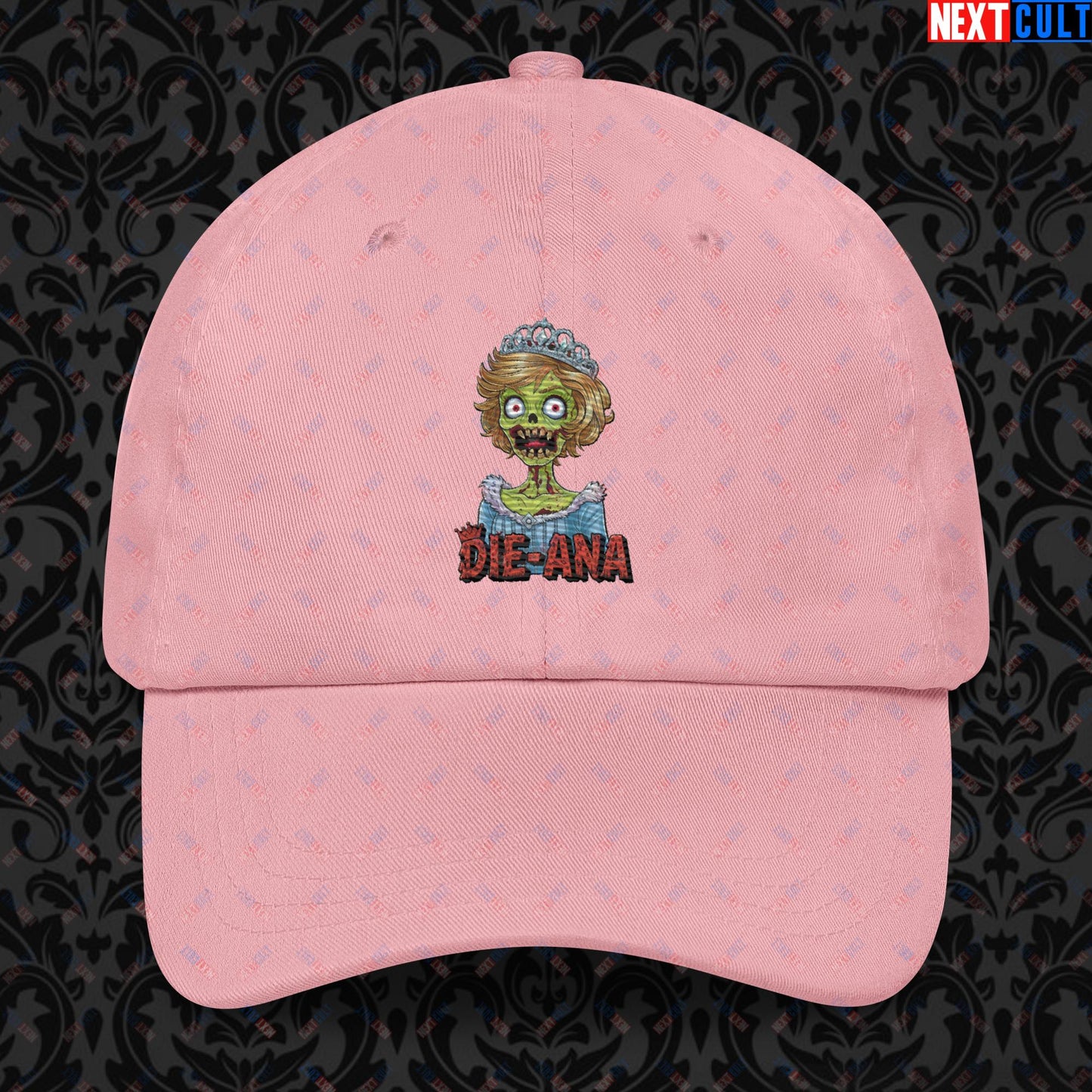 Princess Diana Zombie Die-Ana Funny Royal Family Conspiracy Dad hat Pink Hats Conspiracy Theories Politics Princess Diana Royal Family Zombie Next Cult Brand