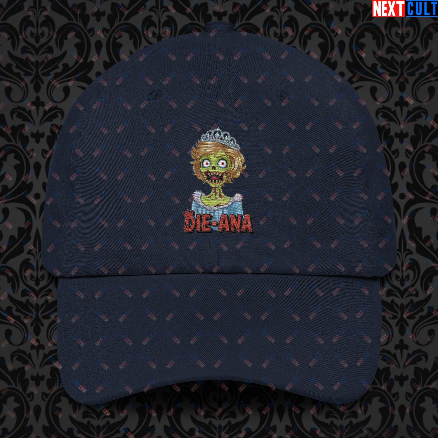 Princess Diana Zombie Die-Ana Funny Royal Family Conspiracy Dad hat Navy Hats Conspiracy Theories Politics Princess Diana Royal Family Zombie Next Cult Brand