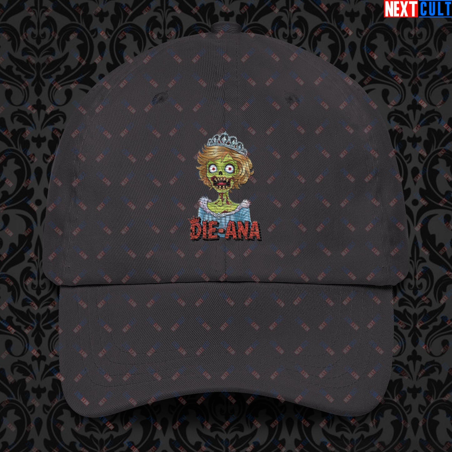 Princess Diana Zombie Die-Ana Funny Royal Family Conspiracy Dad hat Dark Grey Hats Conspiracy Theories Politics Princess Diana Royal Family Zombie Next Cult Brand