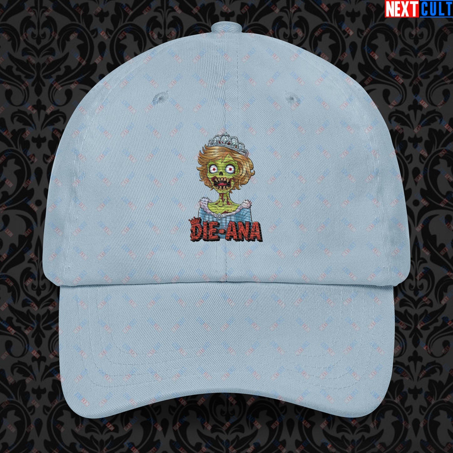 Princess Diana Zombie Die-Ana Funny Royal Family Conspiracy Dad hat Light Blue Hats Conspiracy Theories Politics Princess Diana Royal Family Zombie Next Cult Brand