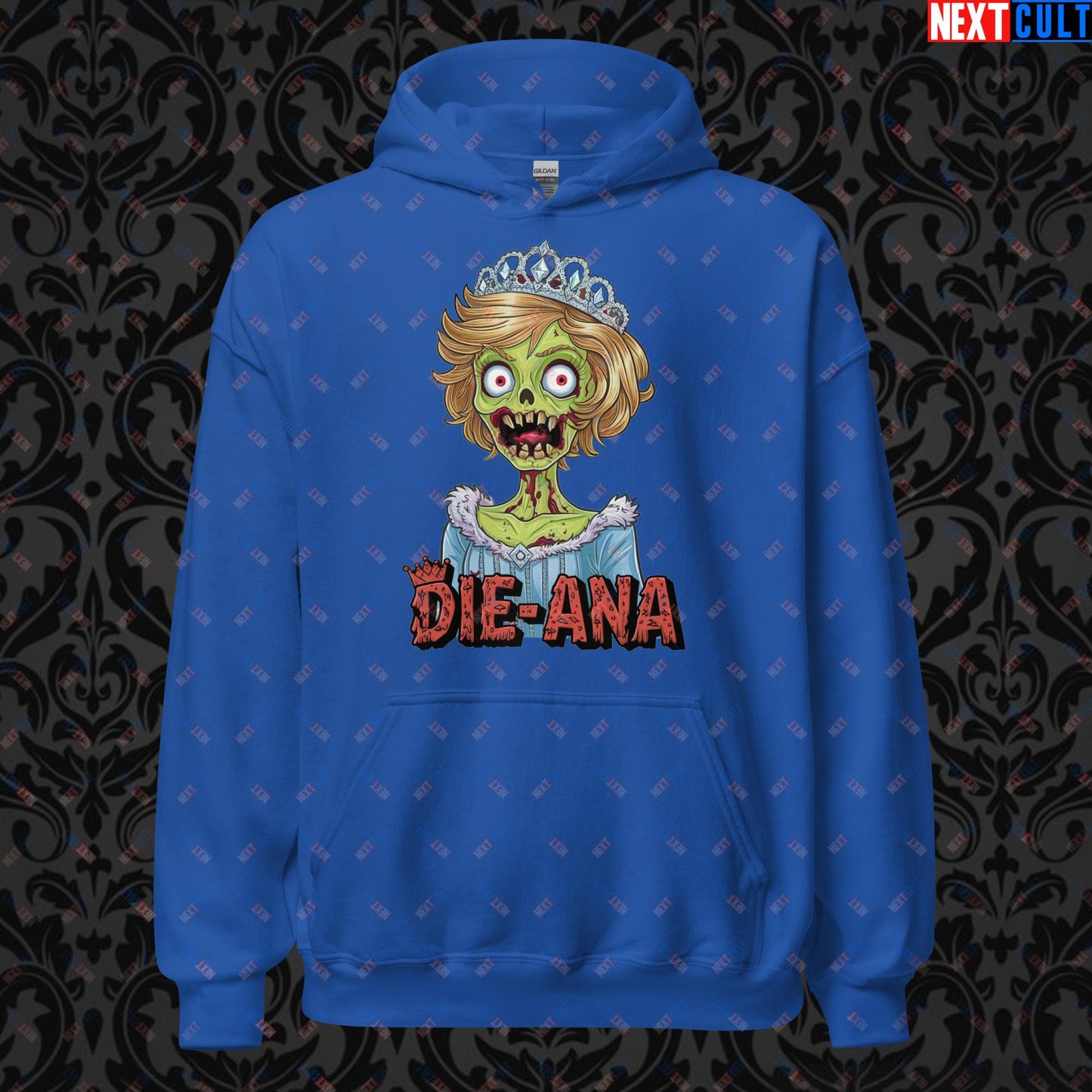 Princess Diana Zombie Die-Ana Funny Royal Family Conspiracy Unisex Hoodie Royal Hoodies Conspiracy Theories Politics Princess Diana Royal Family Zombie Next Cult Brand