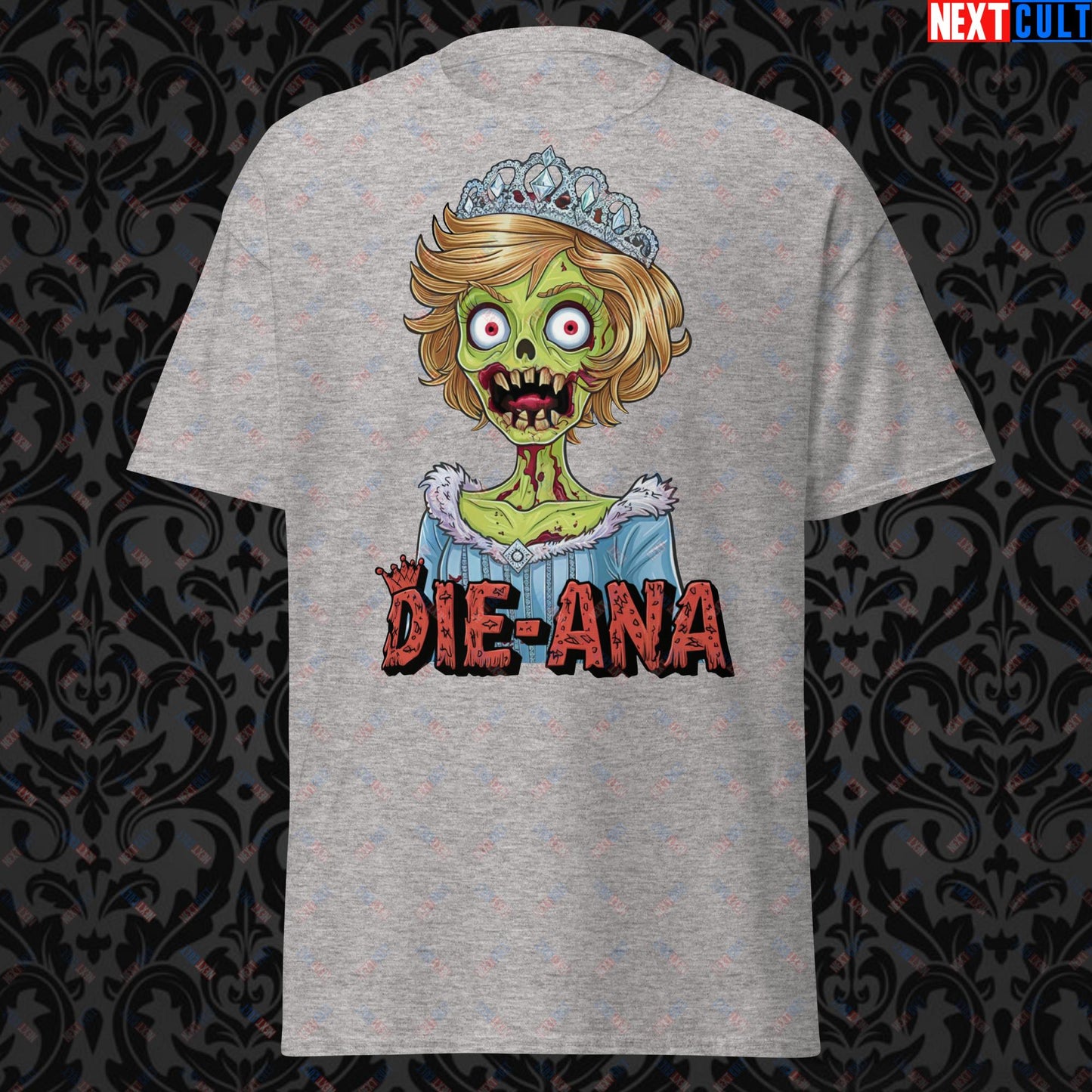 Princess Diana Zombie Die-Ana Funny Royal Family Conspiracy Unisex tee Sport Grey T-shirts Conspiracy Theories Politics Princess Diana Royal Family Zombie Next Cult Brand