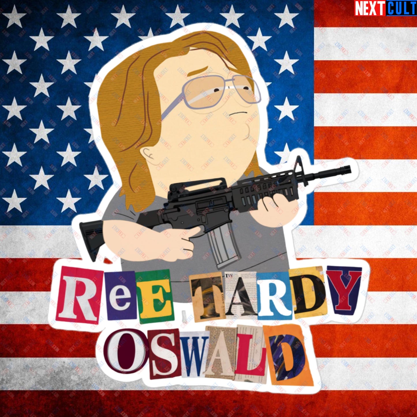 Ree Tardy Oswald Funny Thomas Matthew Crooks Donald Trump Assassination Attempt Meme Bubble-free stickers 5.5″×5.5″ Stickers Conspiracy Theories Donald Trump Politics Republicans South Park TV Shows Next Cult Brand