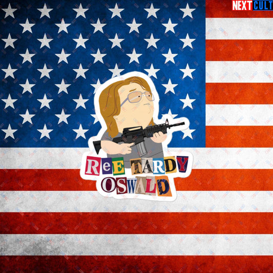 Ree Tardy Oswald Funny Thomas Matthew Crooks Donald Trump Assassination Attempt Meme Bubble-free stickers 3″×3″ Stickers Conspiracy Theories Donald Trump Politics Republicans South Park TV Shows Next Cult Brand