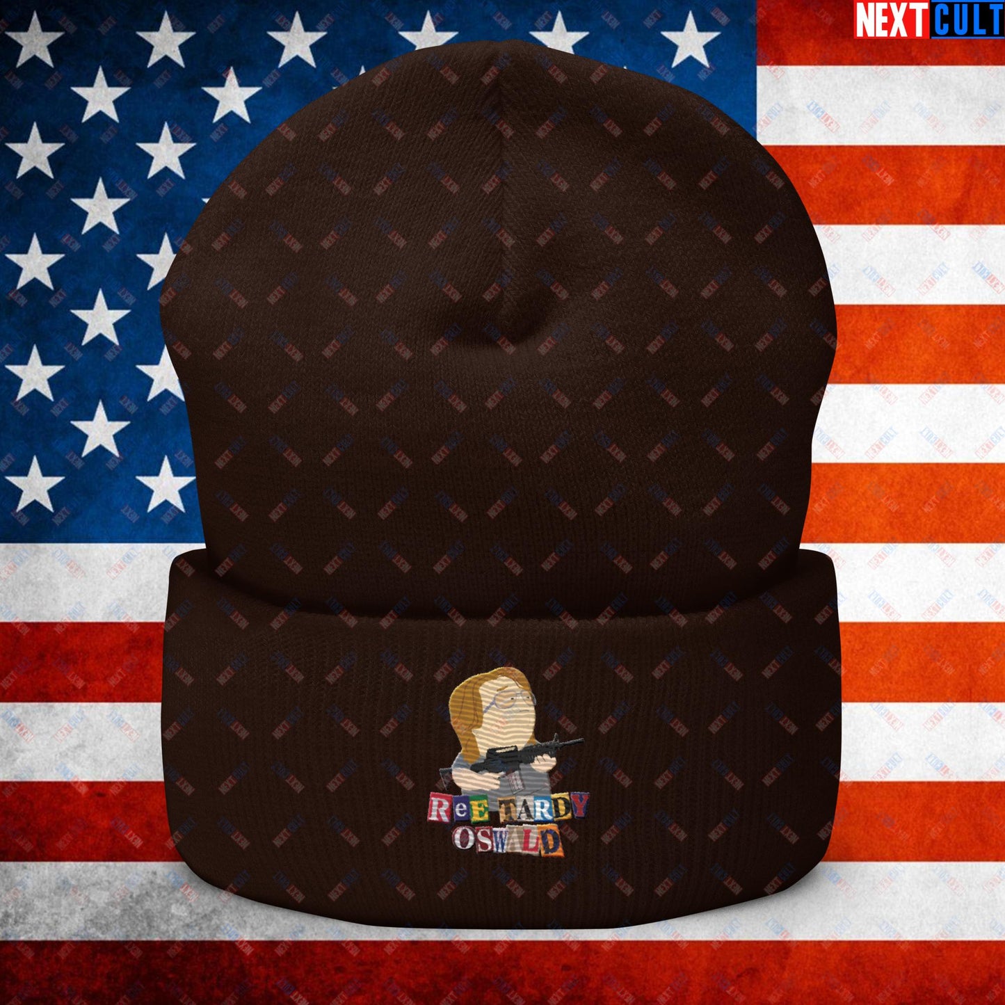 Ree Tardy Oswald Funny Thomas Matthew Crooks Donald Trump Assassination Attempt Meme Cuffed Beanie Brown Hats Conspiracy Theories Donald Trump Politics Republicans South Park TV Shows Next Cult Brand