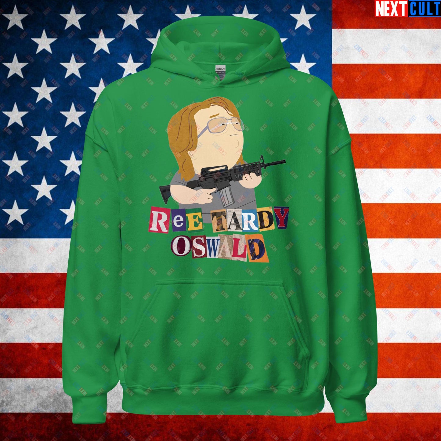 Ree Tardy Oswald Funny Thomas Matthew Crooks Donald Trump Assassination Attempt Meme Unisex Hoodie Irish Green Hoodies Conspiracy Theories Donald Trump Politics Republicans South Park TV Shows Next Cult Brand