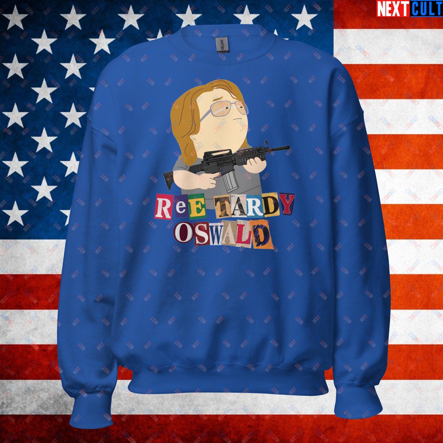 Ree Tardy Oswald Funny Thomas Matthew Crooks Donald Trump Assassination Attempt Meme Unisex Sweatshirt Royal Sweatshirts Conspiracy Theories Donald Trump Politics Republicans South Park TV Shows Next Cult Brand