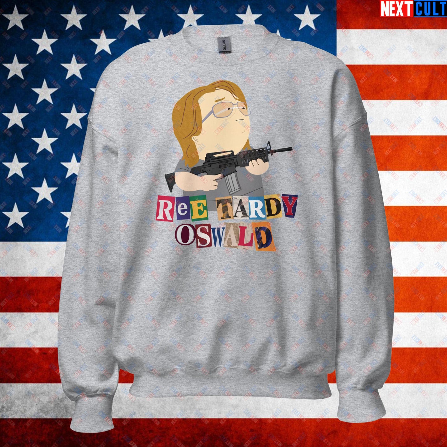 Ree Tardy Oswald Funny Thomas Matthew Crooks Donald Trump Assassination Attempt Meme Unisex Sweatshirt Sport Grey Sweatshirts Conspiracy Theories Donald Trump Politics Republicans South Park TV Shows Next Cult Brand