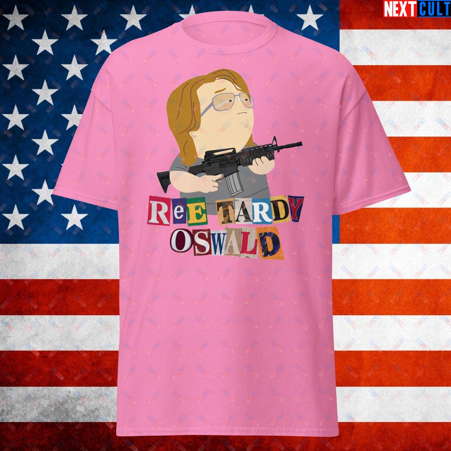 Ree Tardy Oswald Funny Thomas Matthew Crooks Donald Trump Assassination Attempt Meme Unisex t-shirt Azalea T-shirts Conspiracy Theories Donald Trump Politics Republicans South Park TV Shows Next Cult Brand
