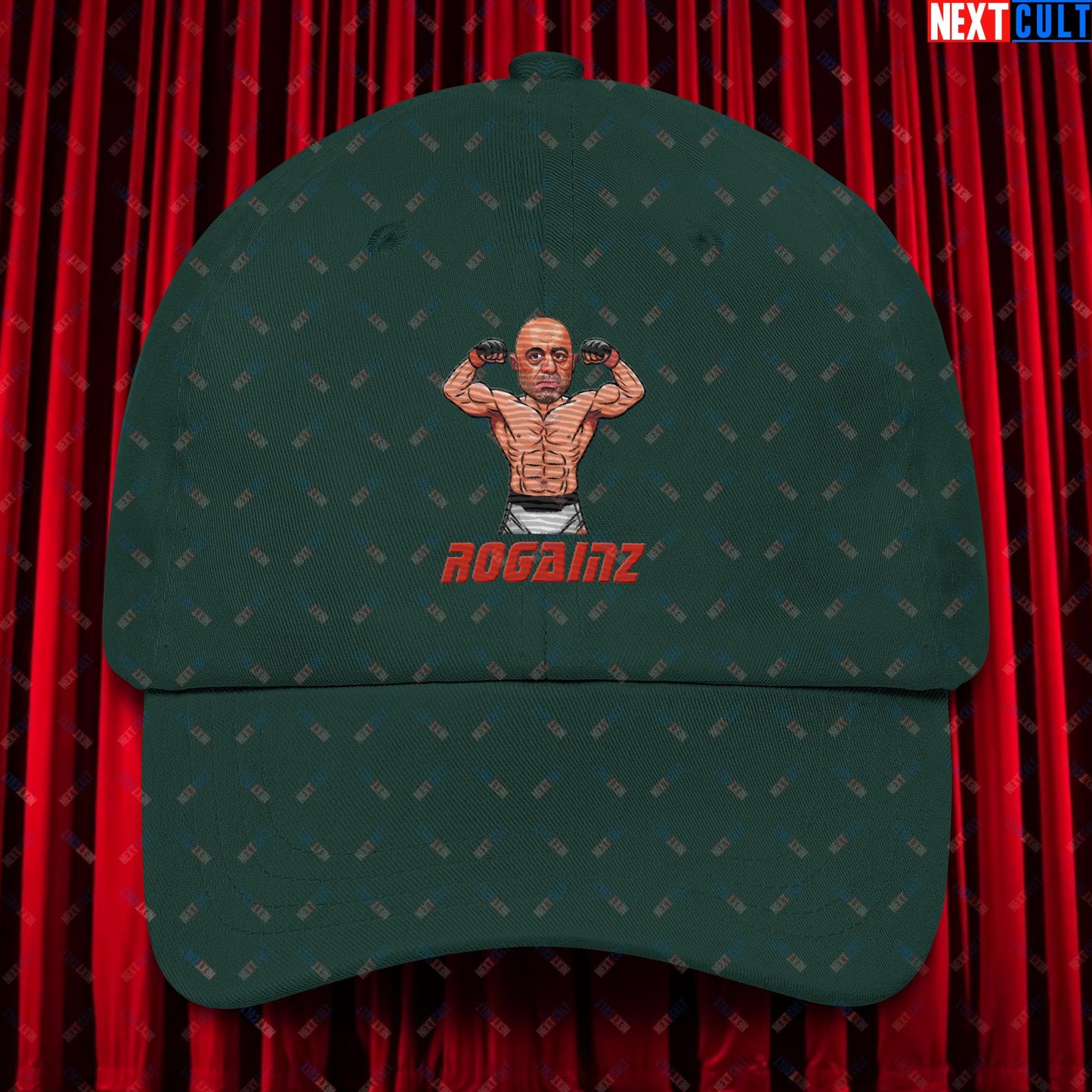Rogainz Joe Rogan UFC MMA Martial Arts BJJ Jiu-Jitsu Gym Gains Workout Funny JRE Podcast Dad hat Spruce Hats Bodybuilding Fitness Gym Joe Rogan Podcasts Stand-up Comedy UFC Workout Next Cult Brand