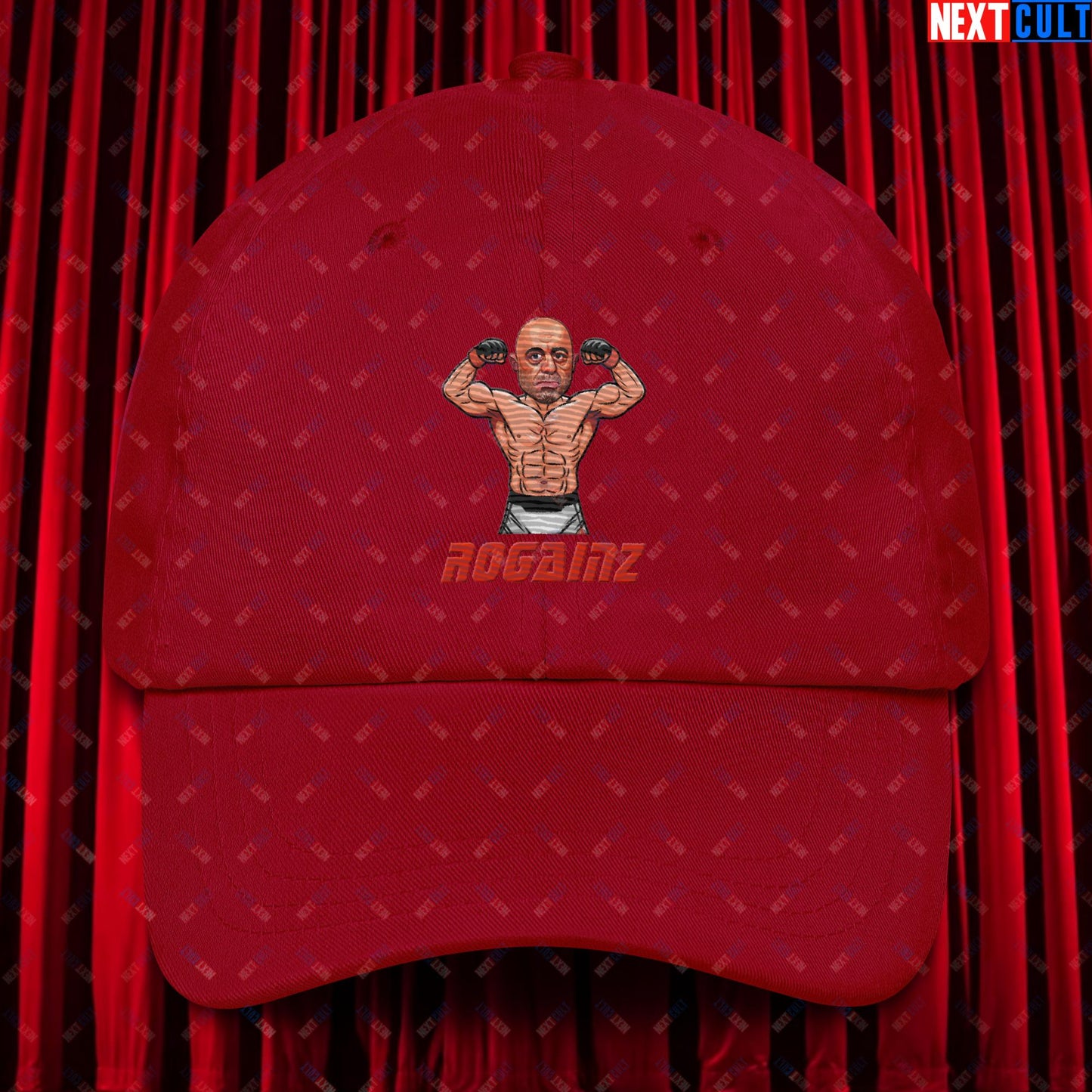 Rogainz Joe Rogan UFC MMA Martial Arts BJJ Jiu-Jitsu Gym Gains Workout Funny JRE Podcast Dad hat Cranberry Hats Bodybuilding Fitness Gym Joe Rogan Podcasts Stand-up Comedy UFC Workout Next Cult Brand