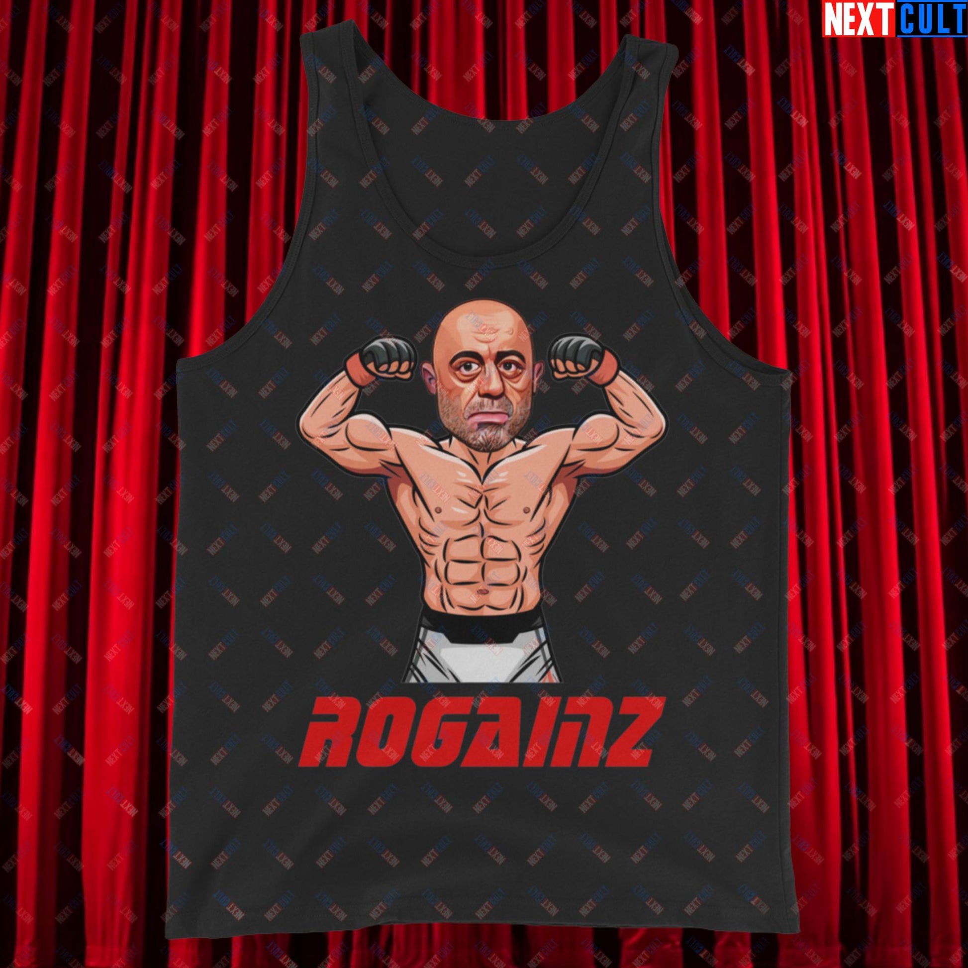 Rogainz Joe Rogan UFC MMA Martial Arts BJJ Jiu-Jitsu Gym Gains Workout Funny JRE Podcast Tank Top Black Tank Tops Bodybuilding Fitness Gym Joe Rogan Podcasts Stand-up Comedy UFC Workout Next Cult Brand