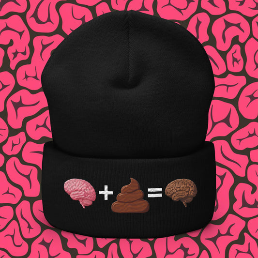 Shit For Brains Funny Math Equation Cuffed Beanie Black Hats Brains Life Math Next Cult Brand