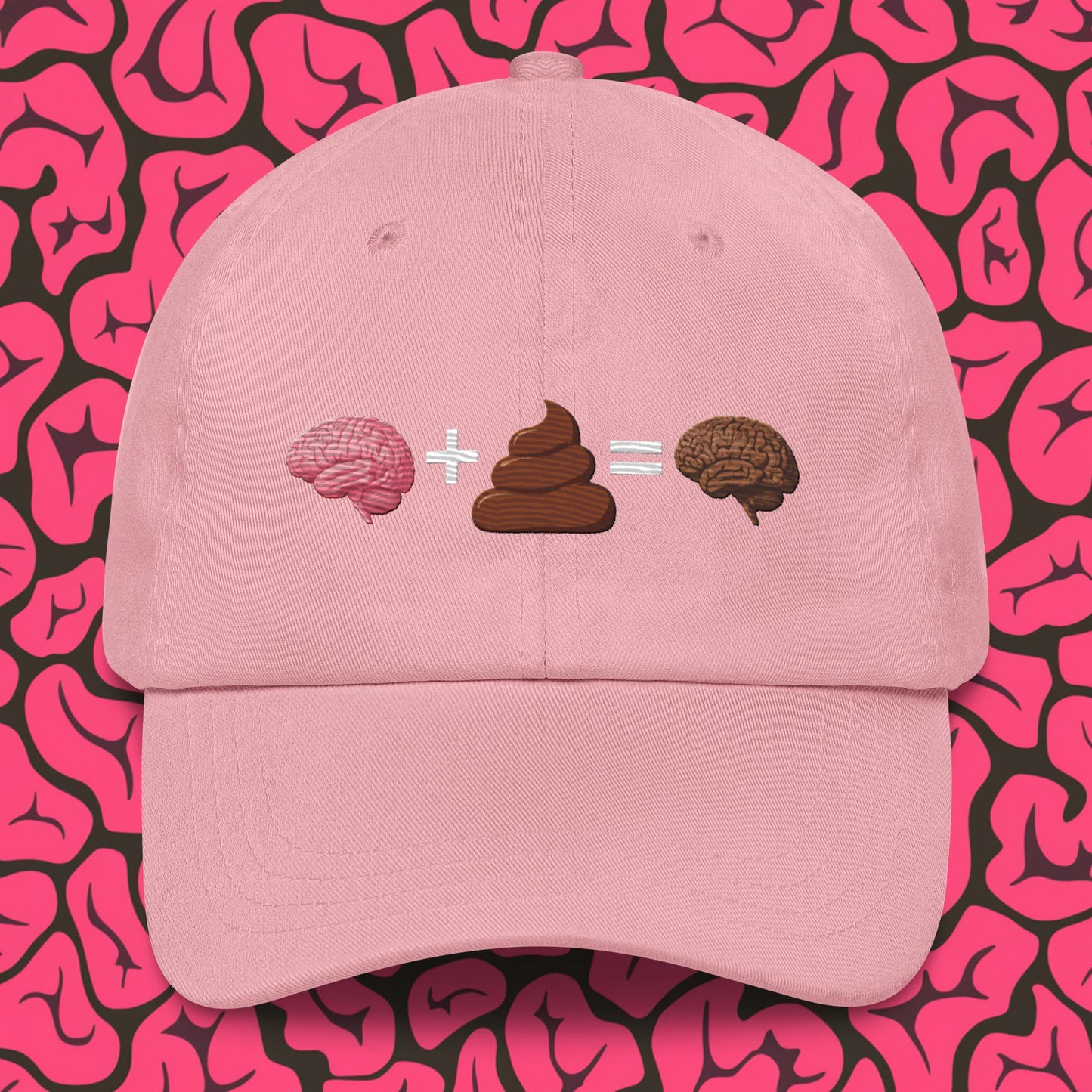 Shit For Brains Funny Math Equation Dad hat Pink Hats Brains Life Math Next Cult Brand
