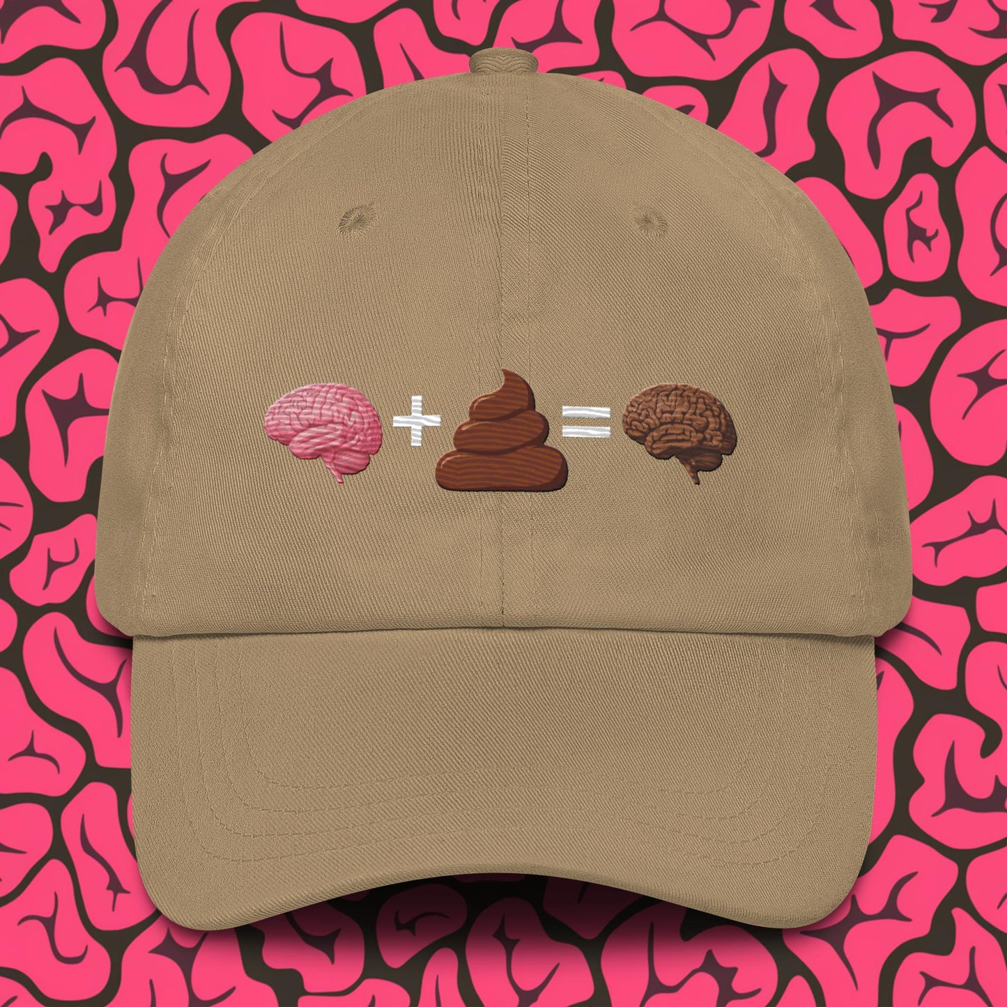 Shit For Brains Funny Math Equation Dad hat Khaki Hats Brains Life Math Next Cult Brand