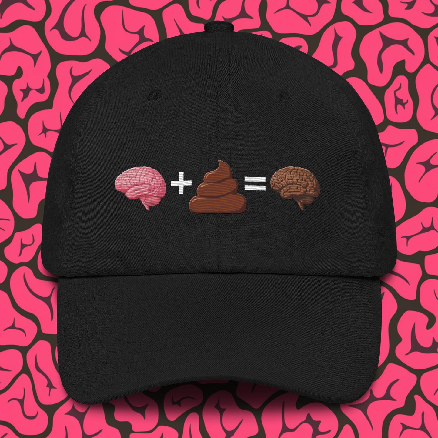 Shit For Brains Funny Math Equation Dad hat Black Hats Brains Life Math Next Cult Brand