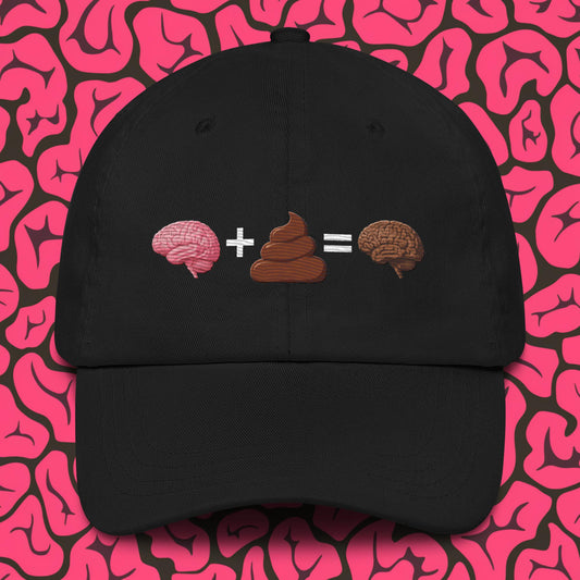 Shit For Brains Funny Math Equation Dad hat Black Hats Brains Life Math Next Cult Brand