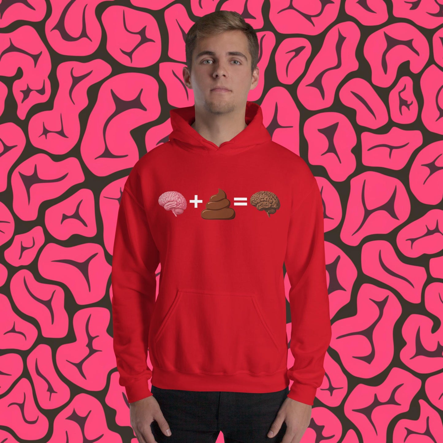 Shit For Brains Funny Math Equation Unisex Hoodie Red Hoodies Brains Life Math Next Cult Brand