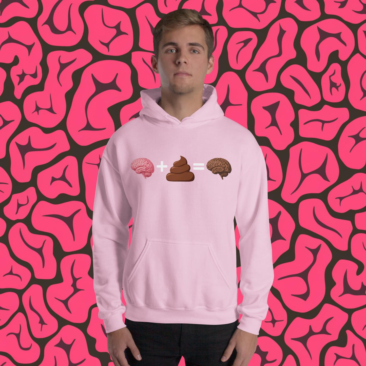 Shit For Brains Funny Math Equation Unisex Hoodie Light Pink Hoodies Brains Life Math Next Cult Brand
